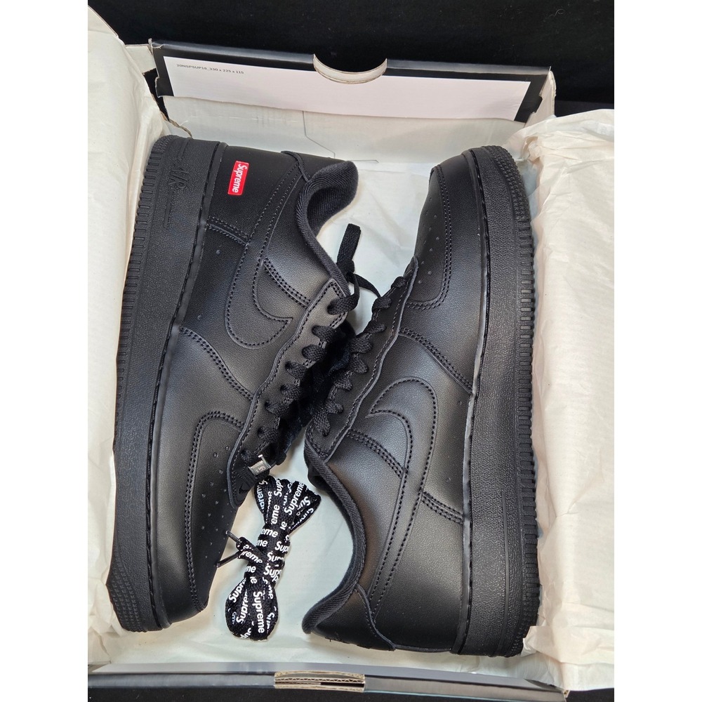 Nike Air Force 1 Low SP Supreme Black CU9225-001 Men's Size 9 Box Logo Sneaker